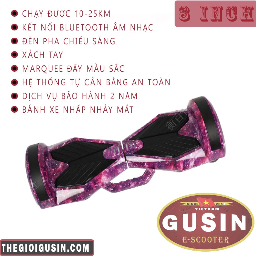 [HCM]xe điện tự cân bằng chính hãng GuSin 8inch / có video test / Loa Bluetooth 2.0 công xuất lớn