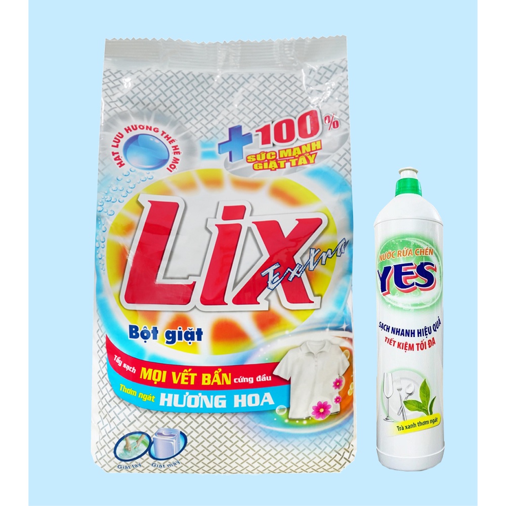 [CÓ QUÀ TẶNG] Bột giặt Lix Extra hương Hoa 5,5kg Tặng Nước rửa chén túi 1,5kg Gia Phát Trade