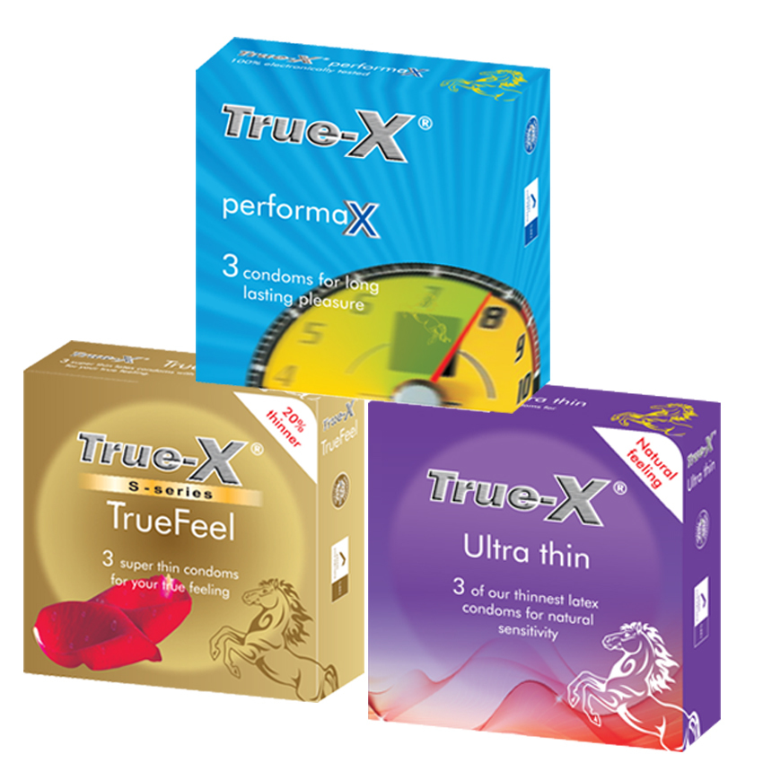 Bộ 3 hộp Bao Cao Su Cực mỏng- Gân gai -kéo dài thời gian cực tốt True - X