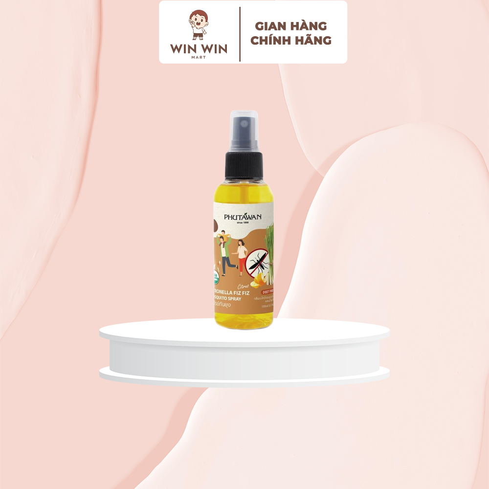 Tinh Dầu Xịt Chống Muỗi, Côn Trùng Phutawan Citronella Thái Lan 100ml Mẫu Mới