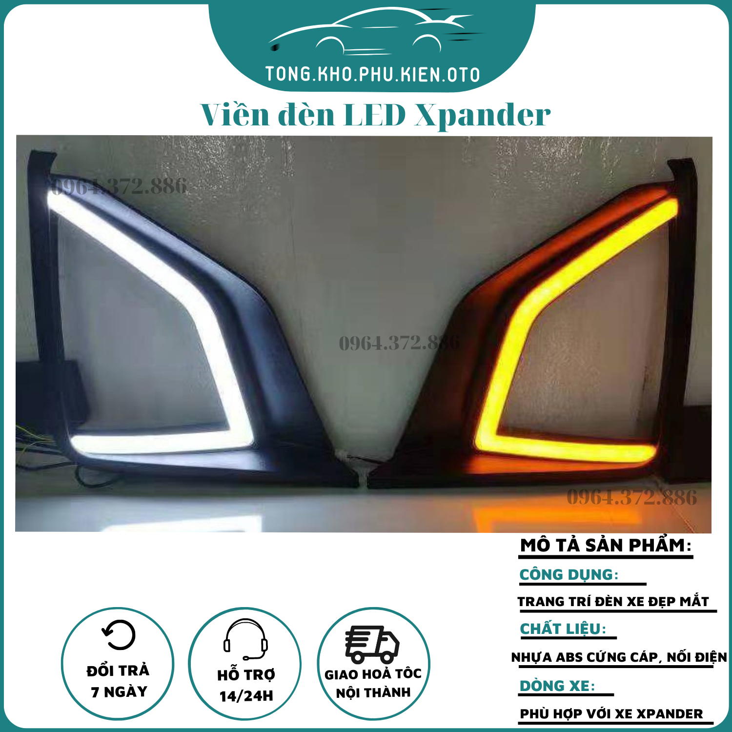 Đèn led gầm trước, sau xe Xpander 2018- 2021, Đèn led pha xpander, vien den pha led xpander