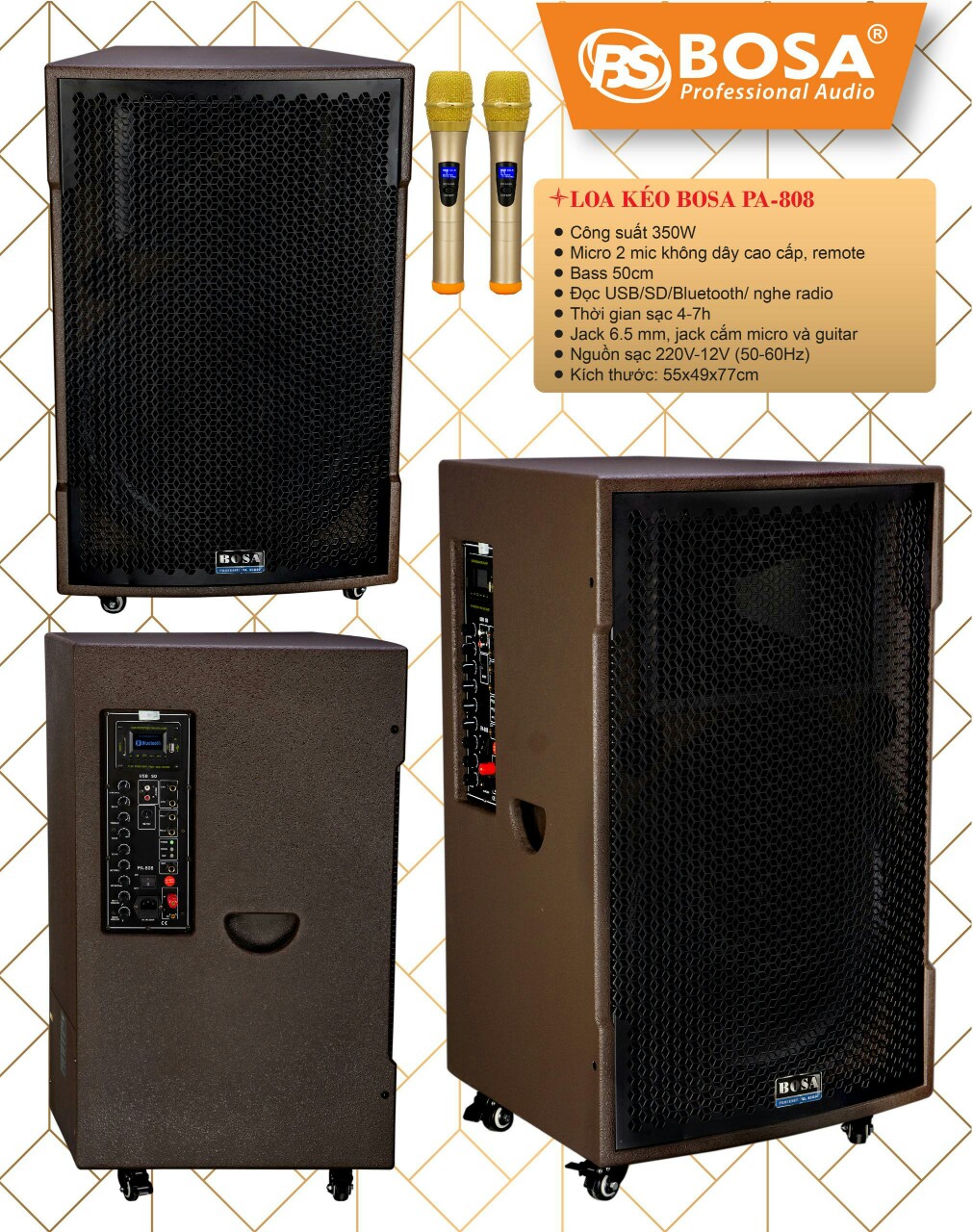 Loa kéo di động bosa pa-808