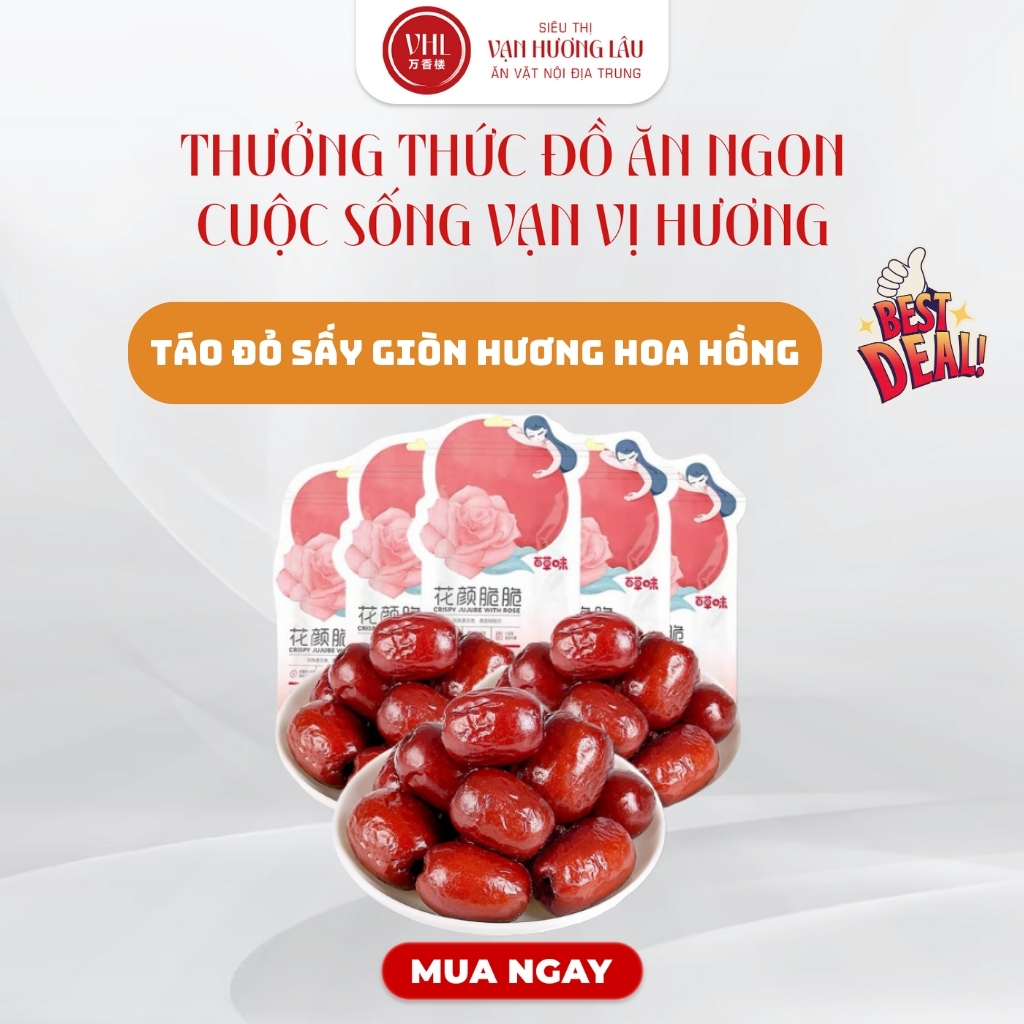 Táo đỏ sấy giòn hoa hồng - hương vị ngọt ngào, thanh mát 54g