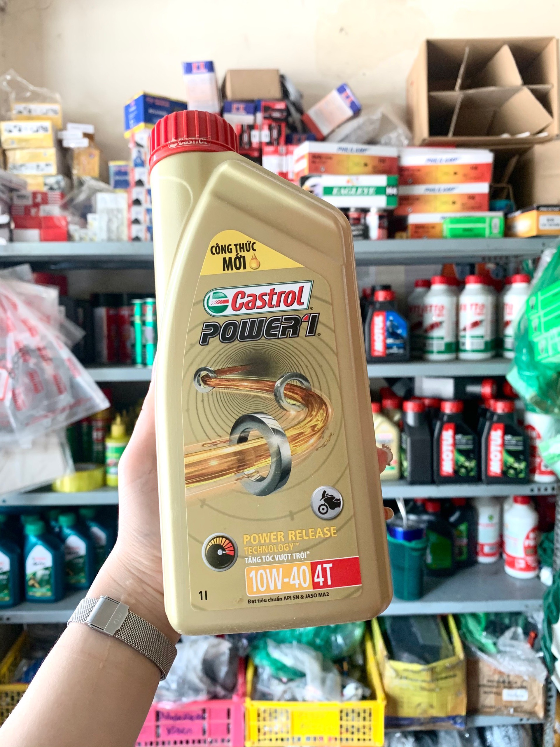 Dầu nhớt xe số castrol power-1 10w40 1l