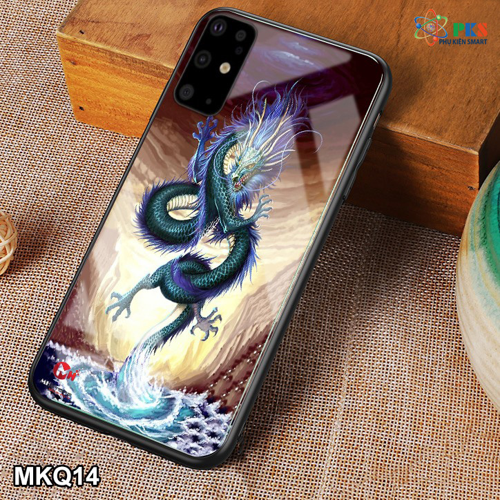 Ốp lưng Samsung Galaxy A51 in 3D hình rồng mặt kính sáng bóng
