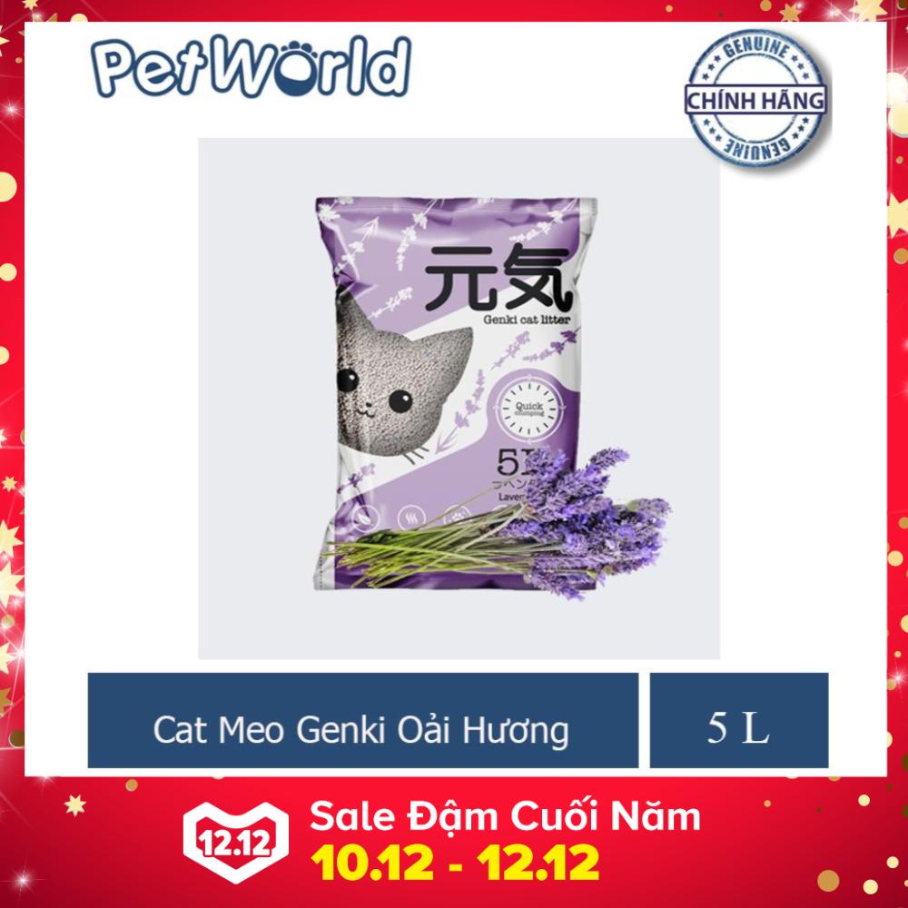 Cát Vệ Sinh Genki Cho Chó Mèo  - Hoa oải hương Genki - 5L