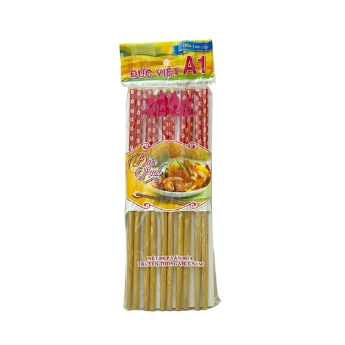 Đũa tre đức việt vỉ 10 đôi đũa tre bọc hoa