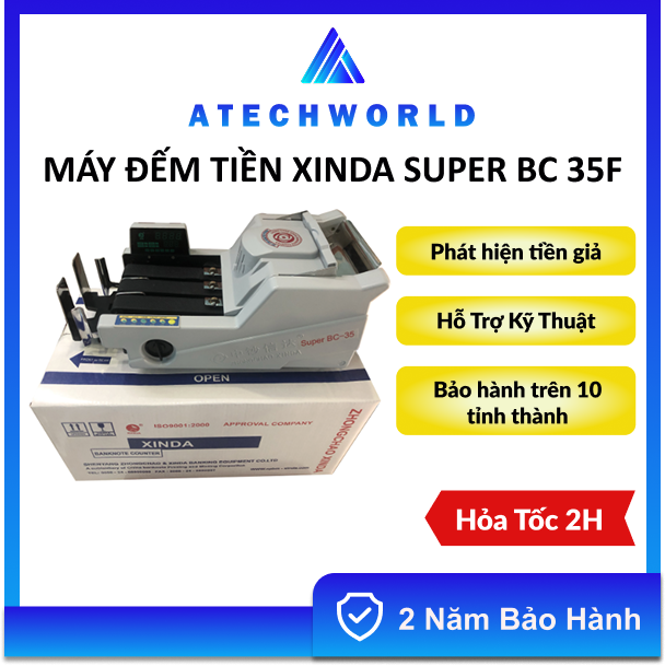Máy đếm tiền XINDA Super BC 35F Kiểm Giả Phân Biệt Tiền Lẫn Loại - Hàng Chính Hãng - BH 2 Năm - Có Xuất VAT