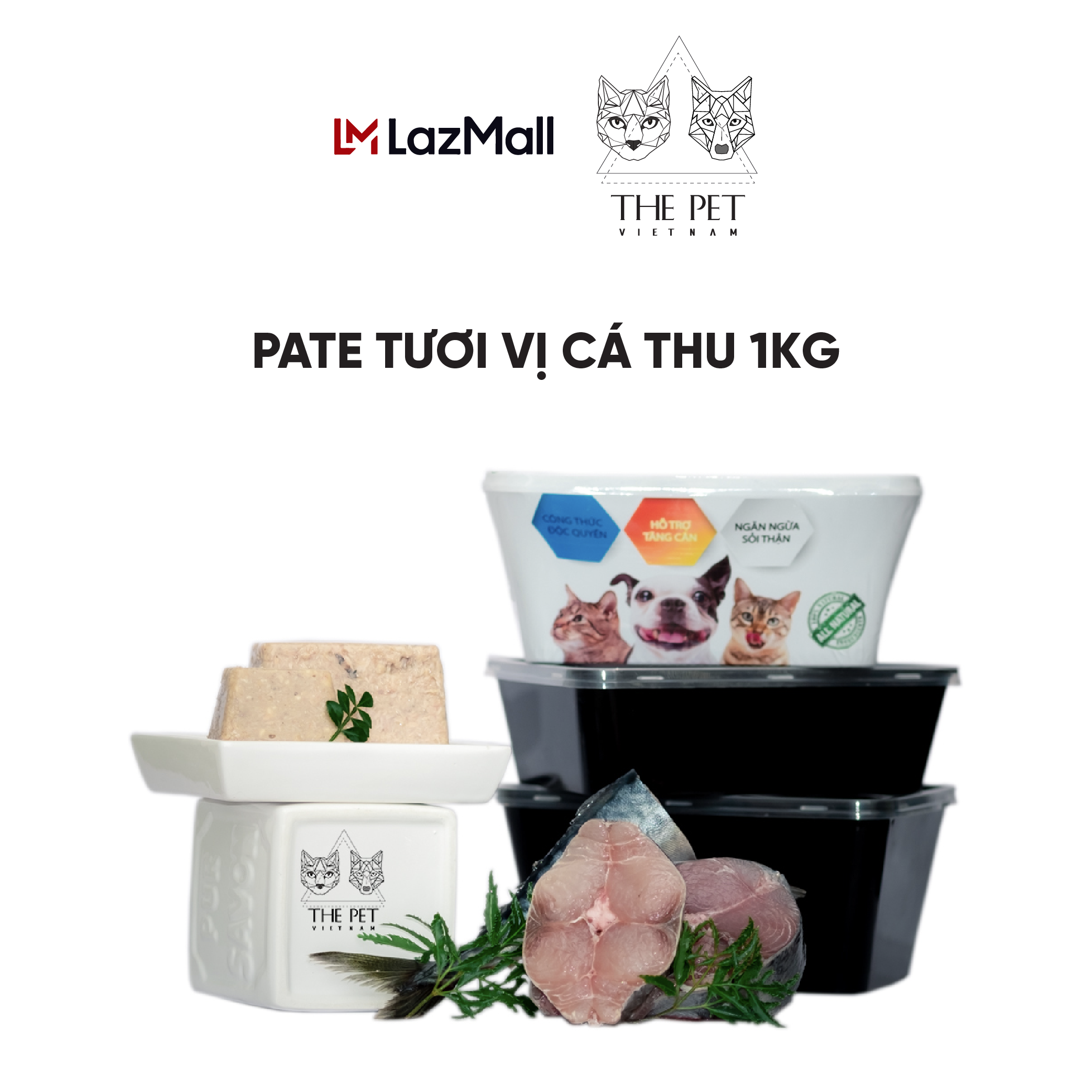 Pate Tươi Vị Cá Thu THEPETVN - Thức Ăn Tươi Cho Chó Mèo (King mackerel) - 1Kg