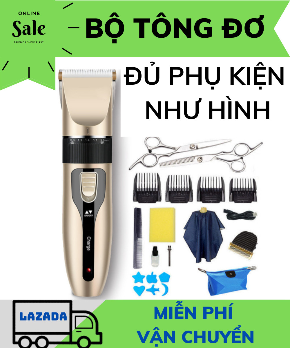 Tông Đơ Cắt Tóc Loại Tốt Codol - 531 + Full Phụ Kiện Không Dây Sạc Pin Lưỡi Hợp Kim Thép - Tăng Đơ Hớt Tóc Chuyên Nghiệp, Đa Năng Tiện Lợi Cho Gia Đình