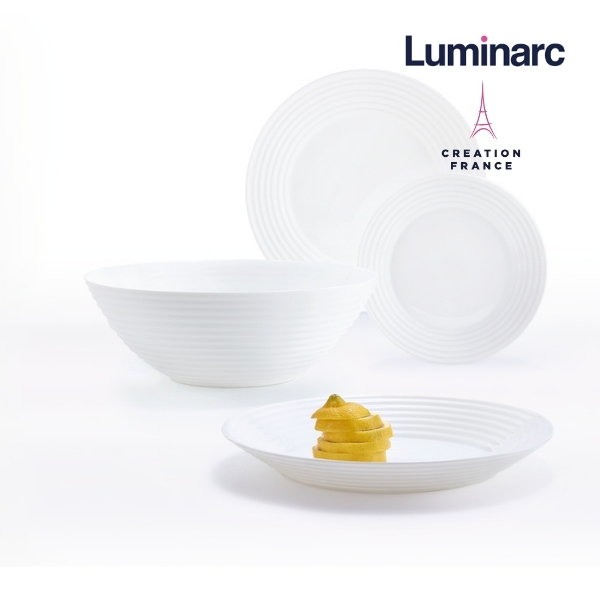 Bộ bàn ăn thuỷ tinh cường lực luminarc harena 12 món - luha12m