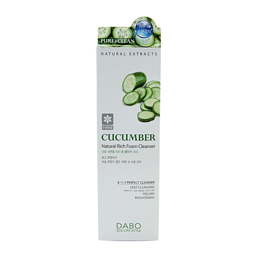 Sữa rửa mặt dưa leo trắng da tăng độ đàn hồi Cucumber foam cleanser Cao cấp Hàn Quốc 180ml