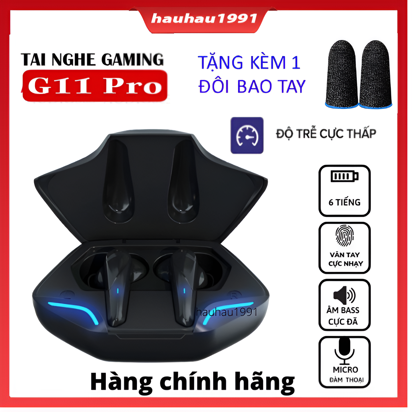  Tai Nghe Bluetooth Chơi Game không dây Gaming G11PRO 5.0 TWS Bass mạnh mẽ độ trễ cực thấp khi chơi game  pubg Có Mic,Nhiều Màu 