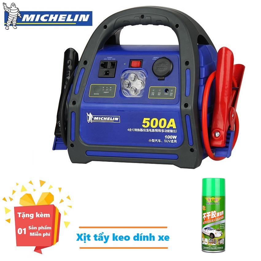 Bộ kích nổ ô tô chuyên dụng michelin 8564ml 500a - bộ kích nổ ô tô chuyên dụng michelin 8564ml 500amp phát điện 220v 100w - bộ kích bình ắc quy - bảo hành 12 tháng