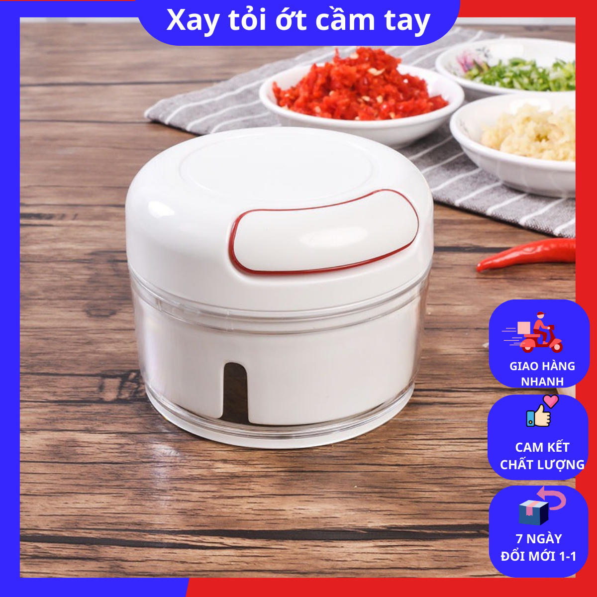 Máy xay tỏi ớt bằng tay - tiện dụng, an toàn, sạch sẽ