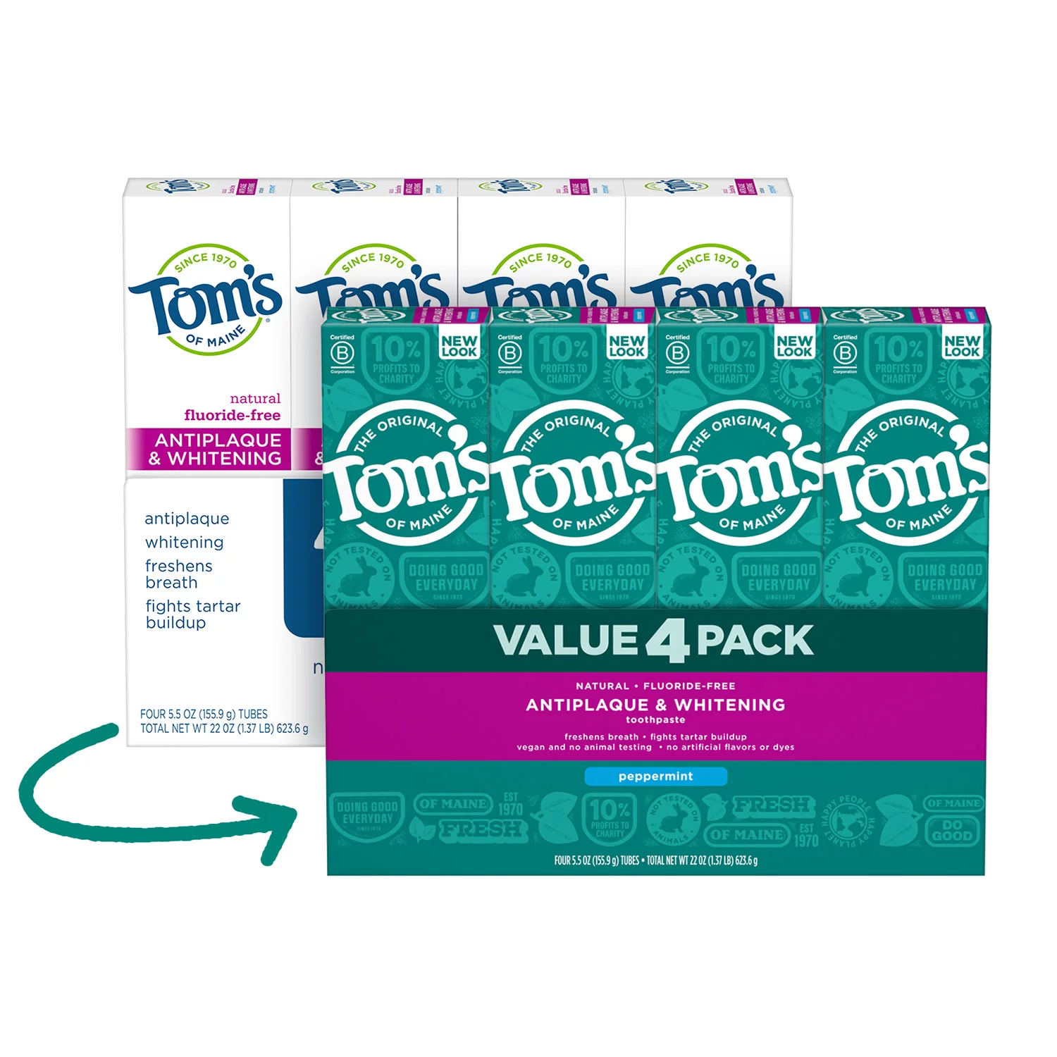 Kem đánh răng hữu cơ tom's maine - set 04 tuýp - tách lẻ 01 tuýp