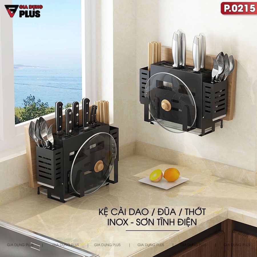 Giá để dao nhà bếp inox kệ thớt treo tường ống đũa ống đựng dao nhà bếp giá để dao thớt tích hợp giá để dao Thép không gỉ 304
