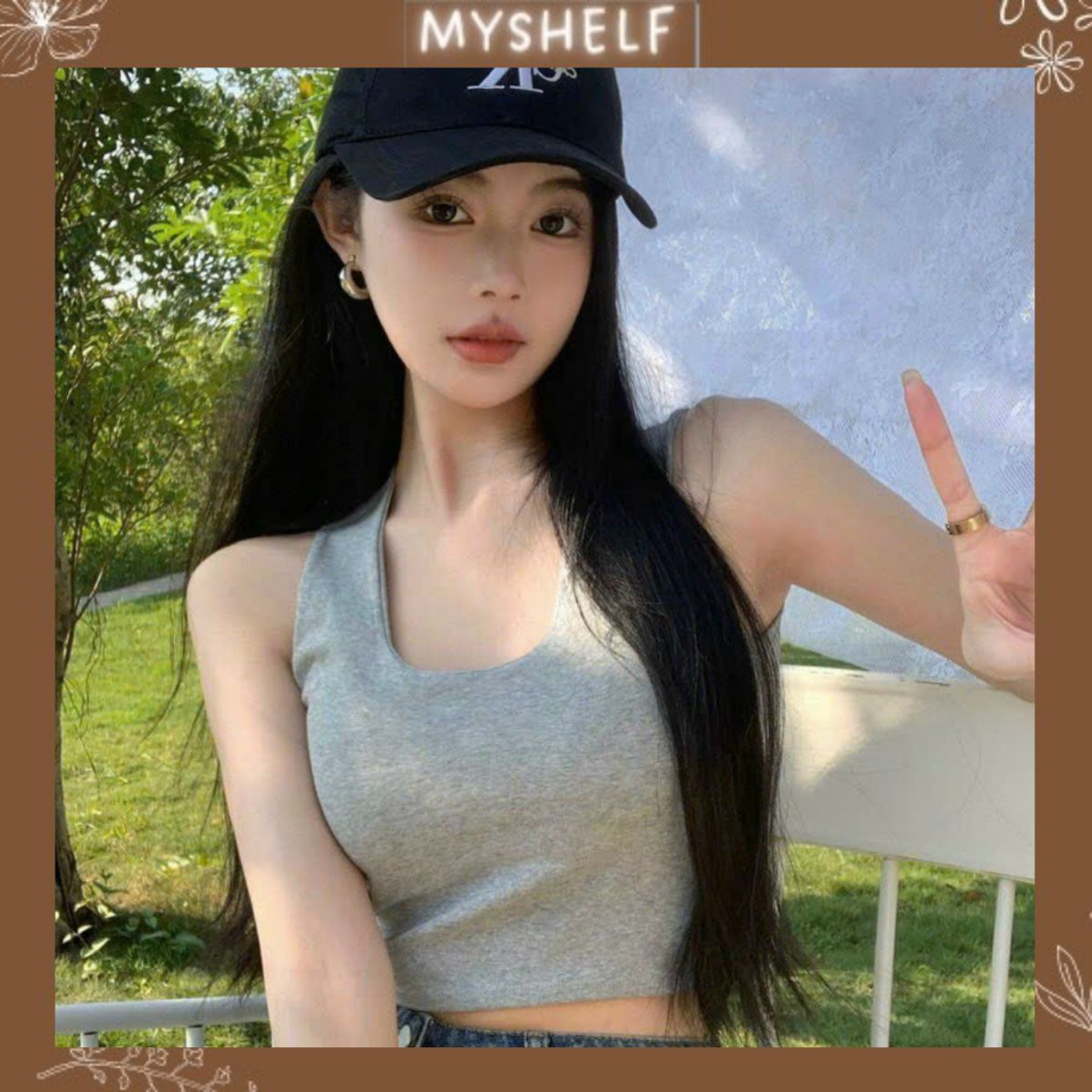 Áo 2 dây bản to thun nữ croptop sẵn đệm ngực cá tính, áo nữ kiểu đẹp sang chảnh 2023