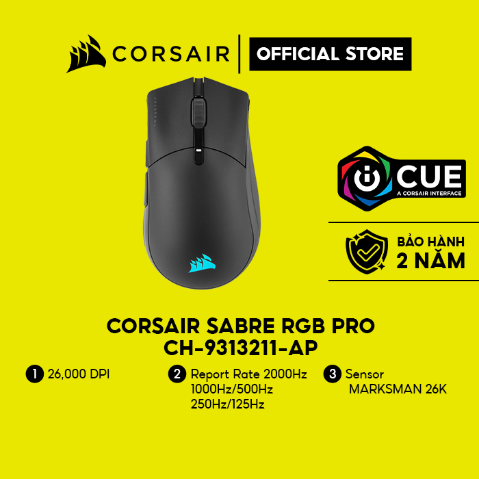 Chuột không dây corsair sabre rgb pro ch-9313211-ap