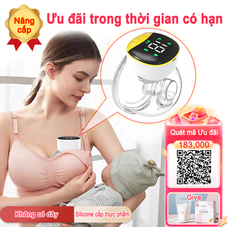 Nâng cấp Máy hút sữa điện đơn không dây rảnh tay cao cấp Sạc pin Áp suất hút có thể điều chỉnh sự xoa bóp Máy hút sữa không đau