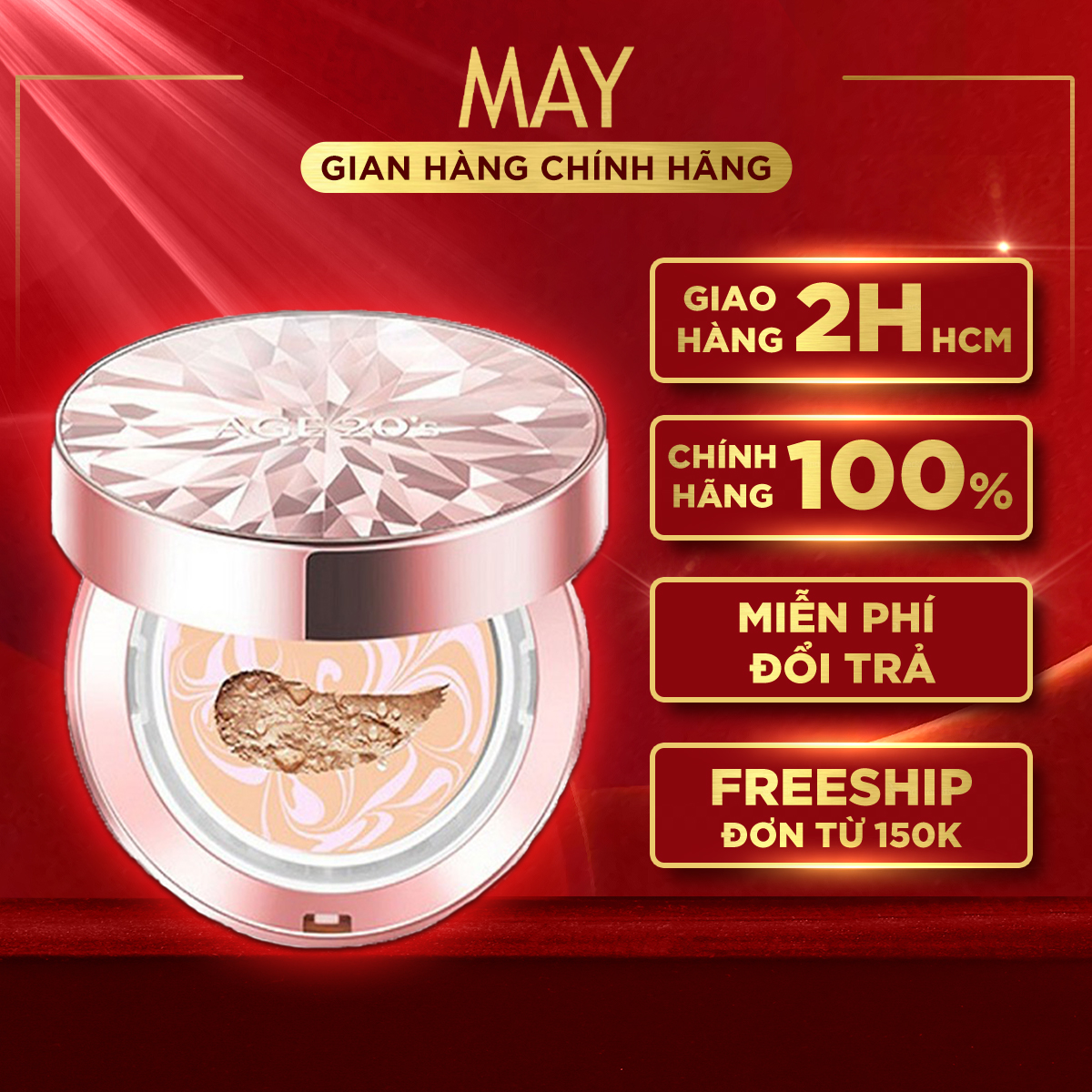 [HCM]PHẤN NỀN LẠNH AGE20S Che Khuyết Điểm Chống Nắng Cover Pact SPF 50+/PA+++ 12.5g ( MÀU HỒNG ) - MAY Cosmetics & Skincare