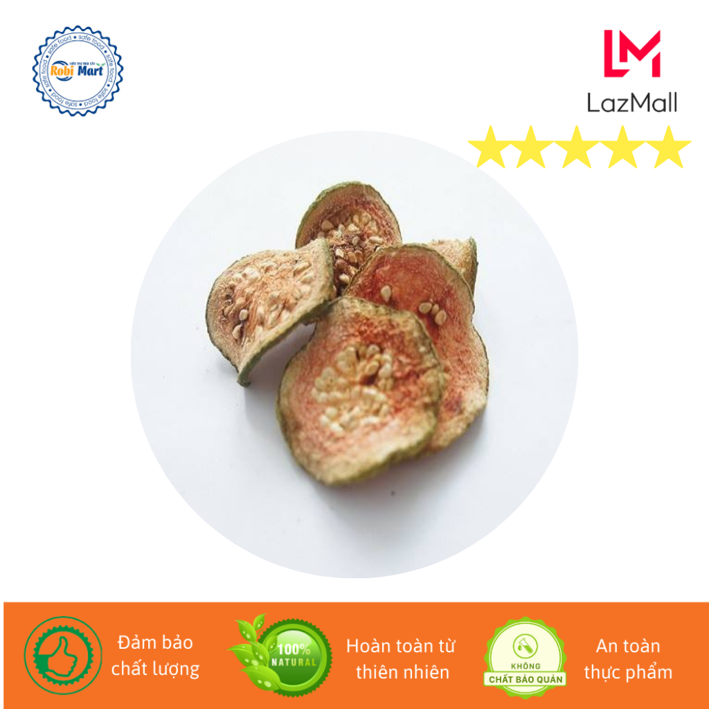 Ổi ruột đỏ thái lát sấy lạnh Robi Mart gói 20g - Lát đẹp hàng chính hãng