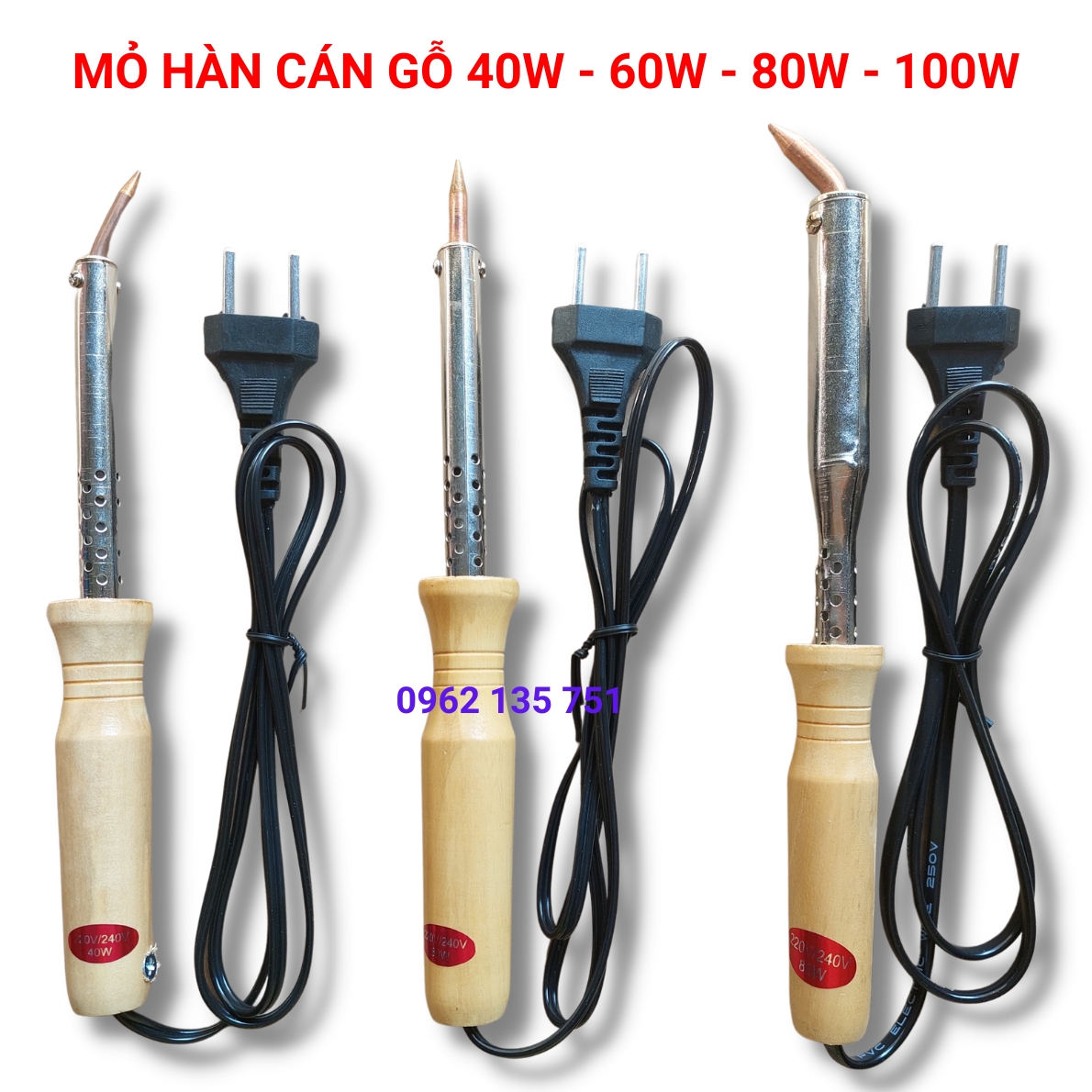 Mỏ hàn cán gỗ 40w - 60w - 80w