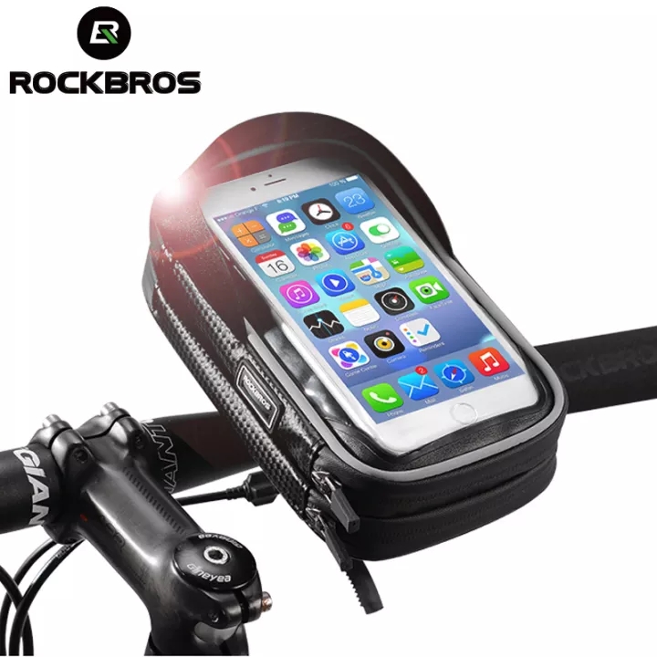ROCKBROS 6 Túi Xe Đạp Điện Thoại Tay Lái Xe Máy Màn Hình Cảm Ứng TPU Giá Đỡ Điện Thoại Không Thấm Nước, Tai Nghe Đi Xe Đạp Túi Đựng Điện Thoại, Túi Đựng Điện Thoại Xe Máy