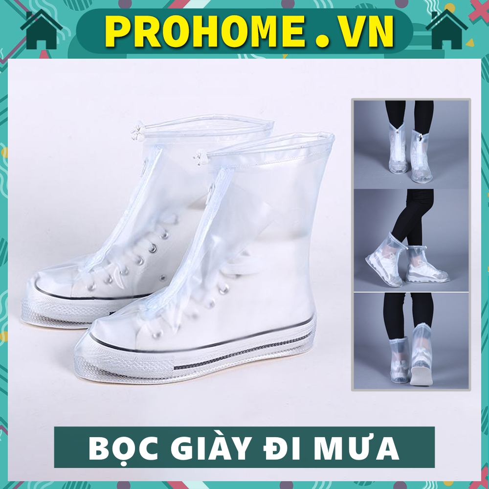 Bao Giày Đi Mưa - Áo Mưa Bọc Giày Dép Thời Trang Bằng Cao Su – 100% Khô Ráo Dù Mưa Bão Màu Trắng