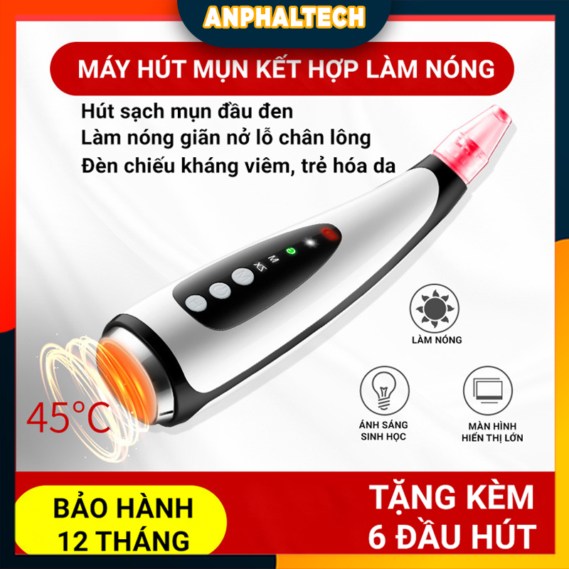 Máy Hút Mụn Mini Cầm Tay Siêu Mạnh Có Chức Năng Làm Nóng- Hút Mụn Đầu Đen, Mụn Cám, Làm Sạch Bã Nhờn