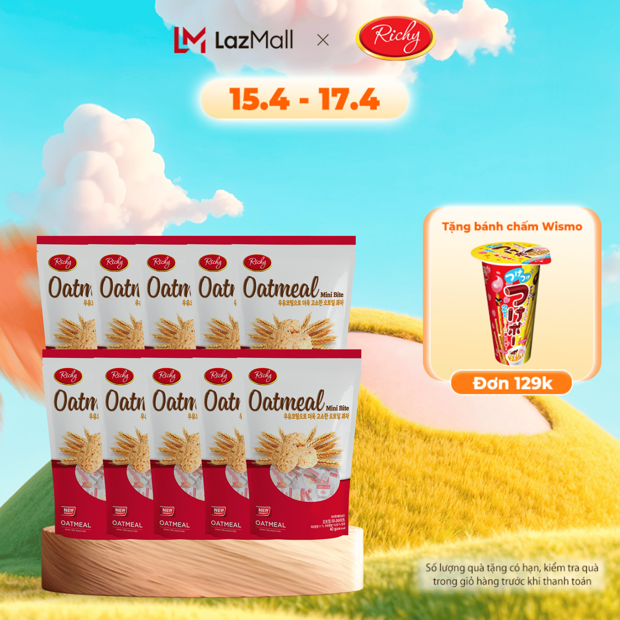 [CHỈ 9K/GÓI] Bánh yến mạch Richy túi nhỏ vị sữa - ăn vặt chill kiểu Hàn Quốc - bánh kẹo Richy