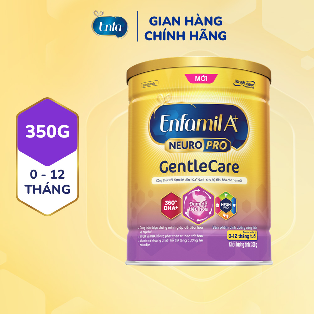 [Dễ tiêu hóa và hấp thụ] Sữa bột Enfamil A+ Neuropro Gentle Care 1 350g dành cho trẻ 0-12 tháng