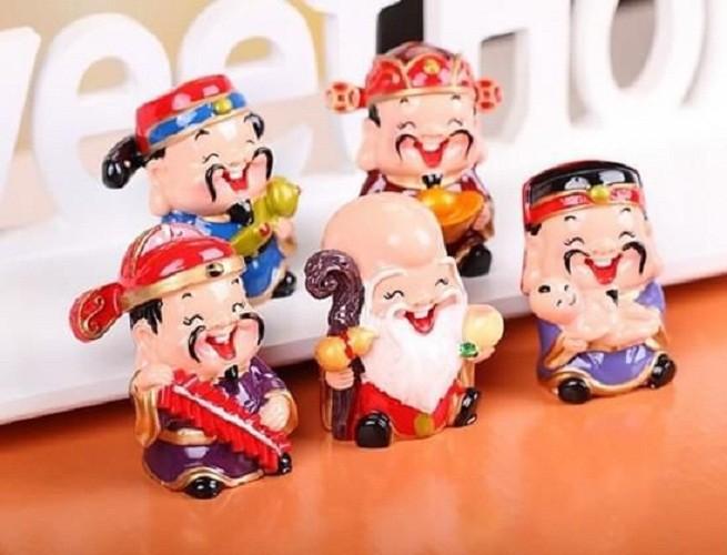 Bộ tượng 5 ông thần tài, tượng ngũ thần - chất men cao cấp