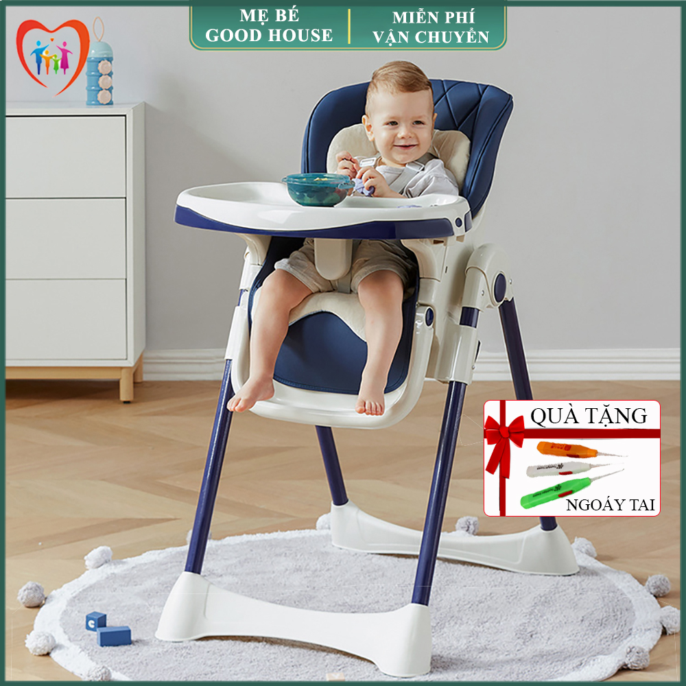 [7-11/12 VOUCHER 8%]Ghế ăn dặm cao cấp 5 cấp độ điều chỉnh độ cao, 3 cấp độ ngả ghế, bàn ăn 2 chế độ dễ dàng đi chuyển với bánh xe