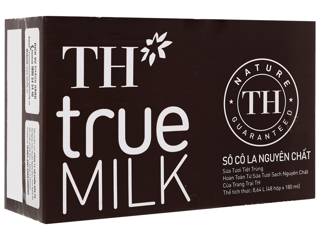 Thùng 48 hộp sữa tươi tiệt trùng socola TH true MILK 180ml