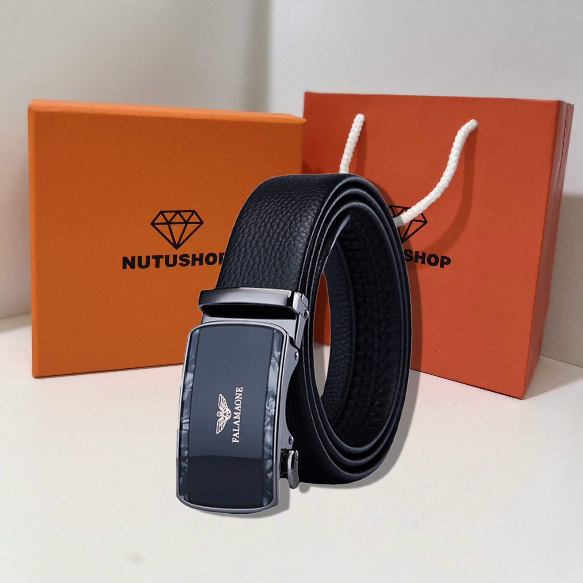 Thắt lưng nam da bò cao cấp fullbox nutushop - nt05h