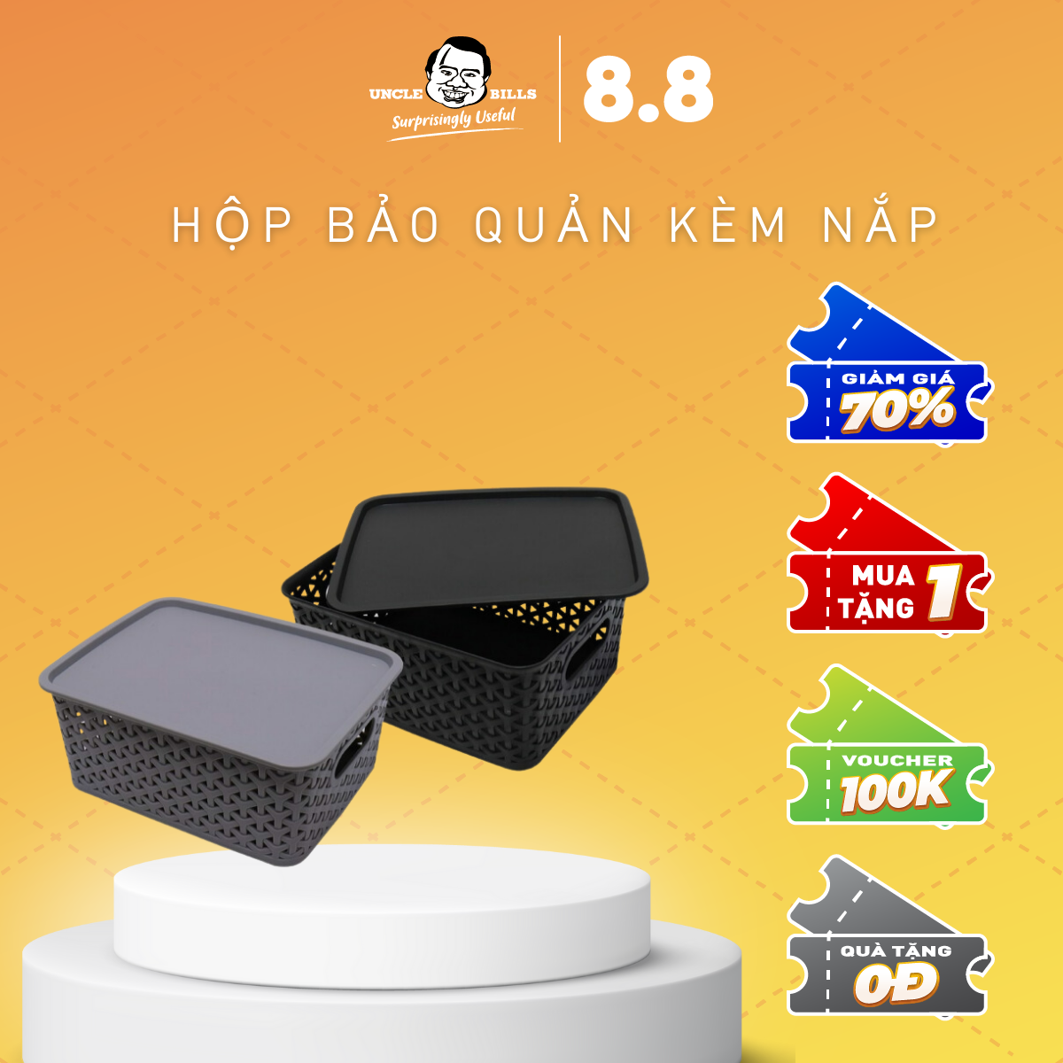 Hộp bảo quản kèm nắp 25x19x10cm ubl us2498