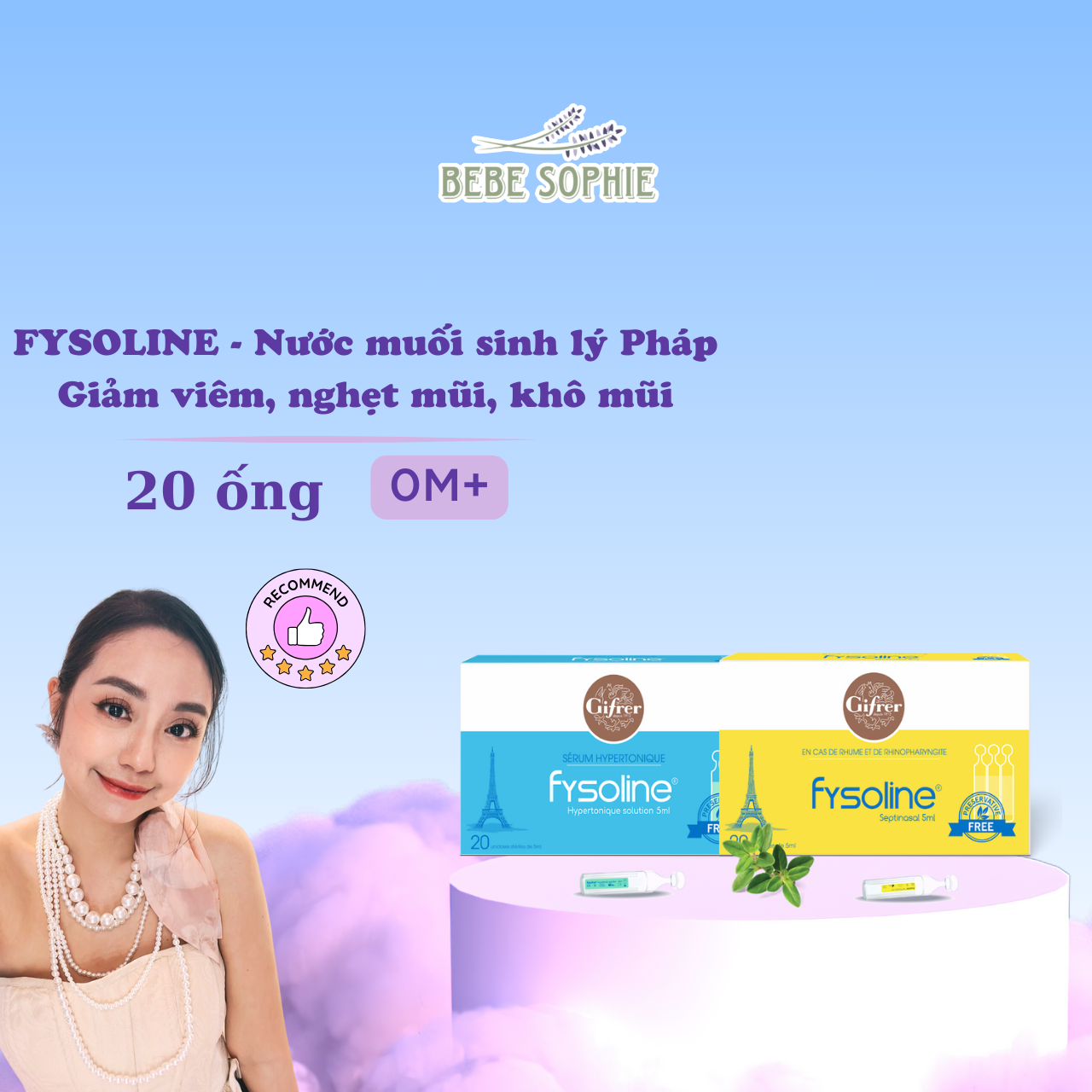 Nước muối sinh lý FYSOLINE vệ sinh mắt, mũi, miệng cho bé