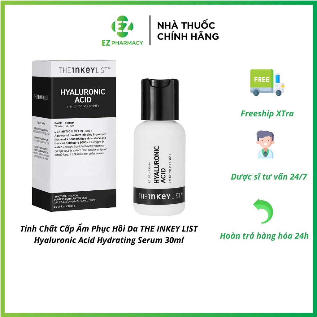The Inkey List Hyaluronic Acid Hydrating Serum 30ml - Tinh chất cấp ẩm phục hồi da