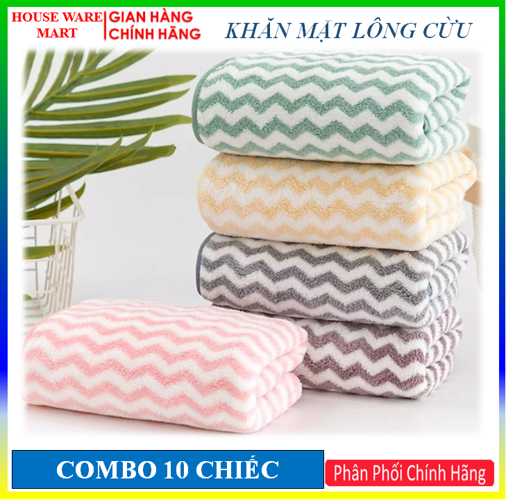 [ SIÊU MỀM MỊN ] COMBO 10 Khăn mặt lông cừu Hàn Quốc siêu mềm mịn cao cấp 30x50cm sợi lông nhẹ nhưng dày có tác dụng thấm hút cực tốt, nhanh khô, không xù lông
