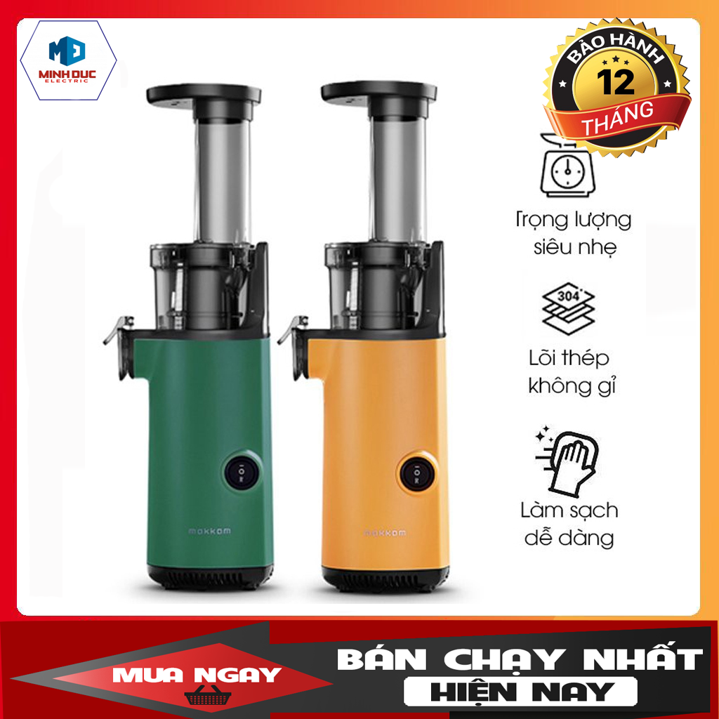 [BẢO HÀNH 12 THÁNG] Máy ép chậm trái cây hoa quả Mokkom MK-SJ001 130W nhỏ gọn mạnh mẽ ép kiệt bã tháo lắp dễ dàng