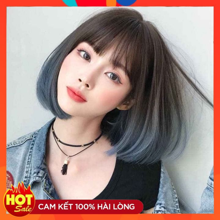 Tóc giả cả đầu ❤️cao cấp❤️ tóc giả cả đầu vic omber vàng sáng, có mái trẻ trung năng động, siêu đẹp, siêu mượt