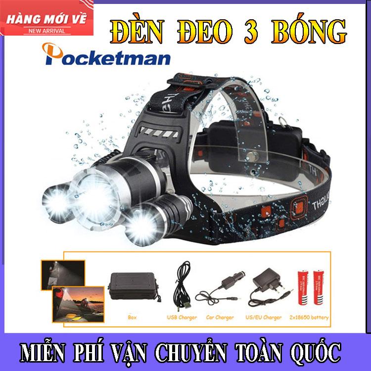 Đèn Pin Đội Đầu Mua Ngay Đèn Pin Sạc Đeo Đầu 3 Bóng Siêu Sáng Cho Cắm Trại Đi Rừng Đi Du Lịch Câu Cá Với Công Nghệ Đèn Led Tiết Kiệm Điện Bền Đẹp Tinh Tế Chống Nước Chống Chập Cháy