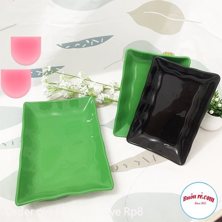 Combo 10 Đĩa nhựa phíp chữ nhật Việt Nhật 2 size -Đĩa phíp đựng hoa quả, bánh kẹo -br 01313