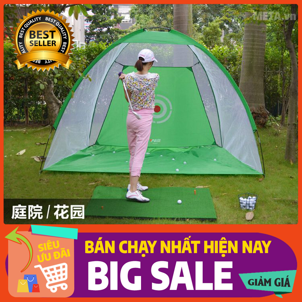 Lưới Golf di động 2m x 1.4m x 1m chính hãng PGM, lồng tập golf, lều tập chơi golf thông minh