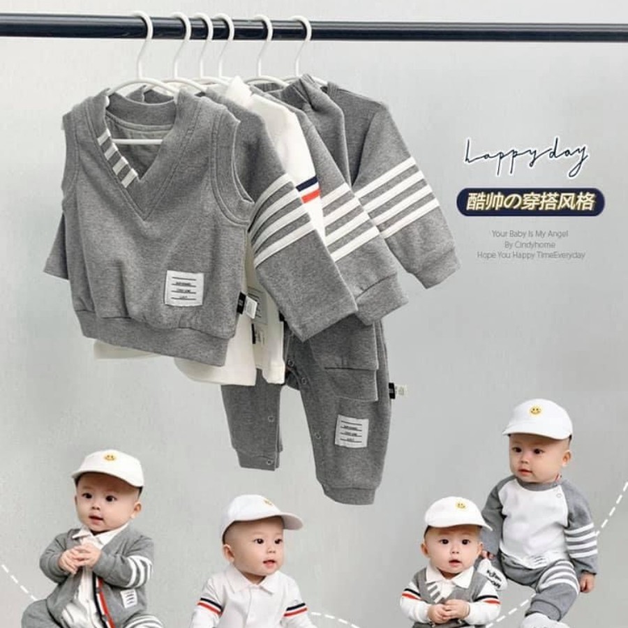 Set quần áo 6 món cho bé trai và bé gái từ 3 - 16kg voi store