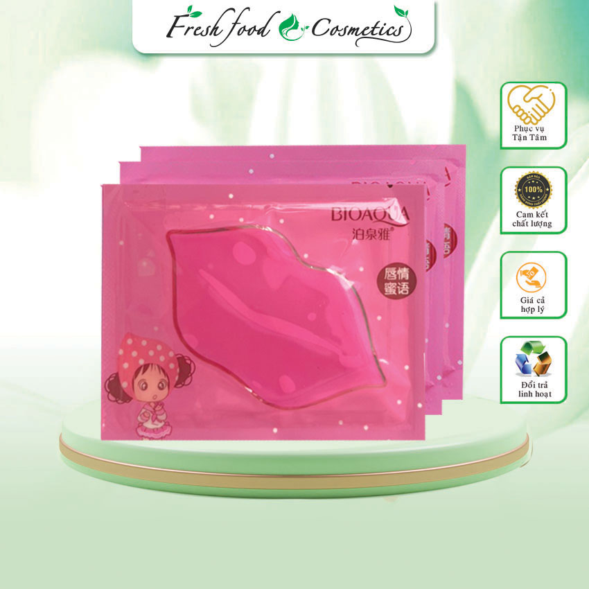 Mặt nạ môi , mask môi  BIOAQUA , dưỡng ẩm chống khô môi , giảm thâm môi giúp làn môi mềm mại căng bóng - fresh fodd & cosmetics