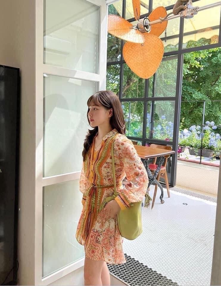 Váy cam họa tiết thuylinh