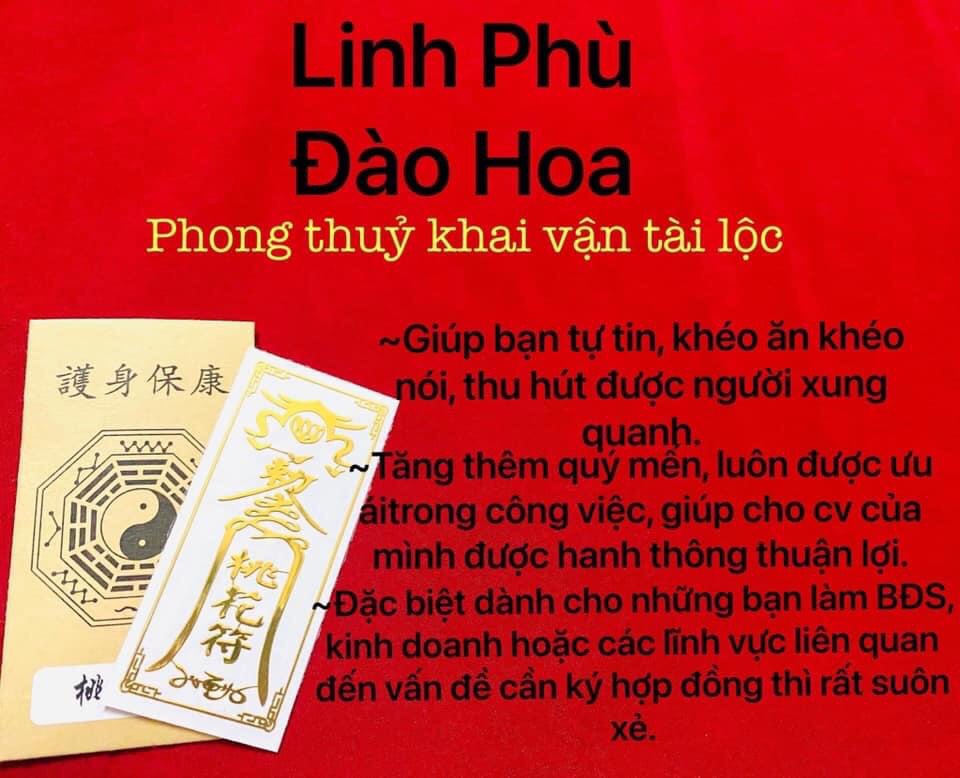 Linh phù đào hoa - linh phù tình duyên dán điện thoại để bóp ví đã gia trì