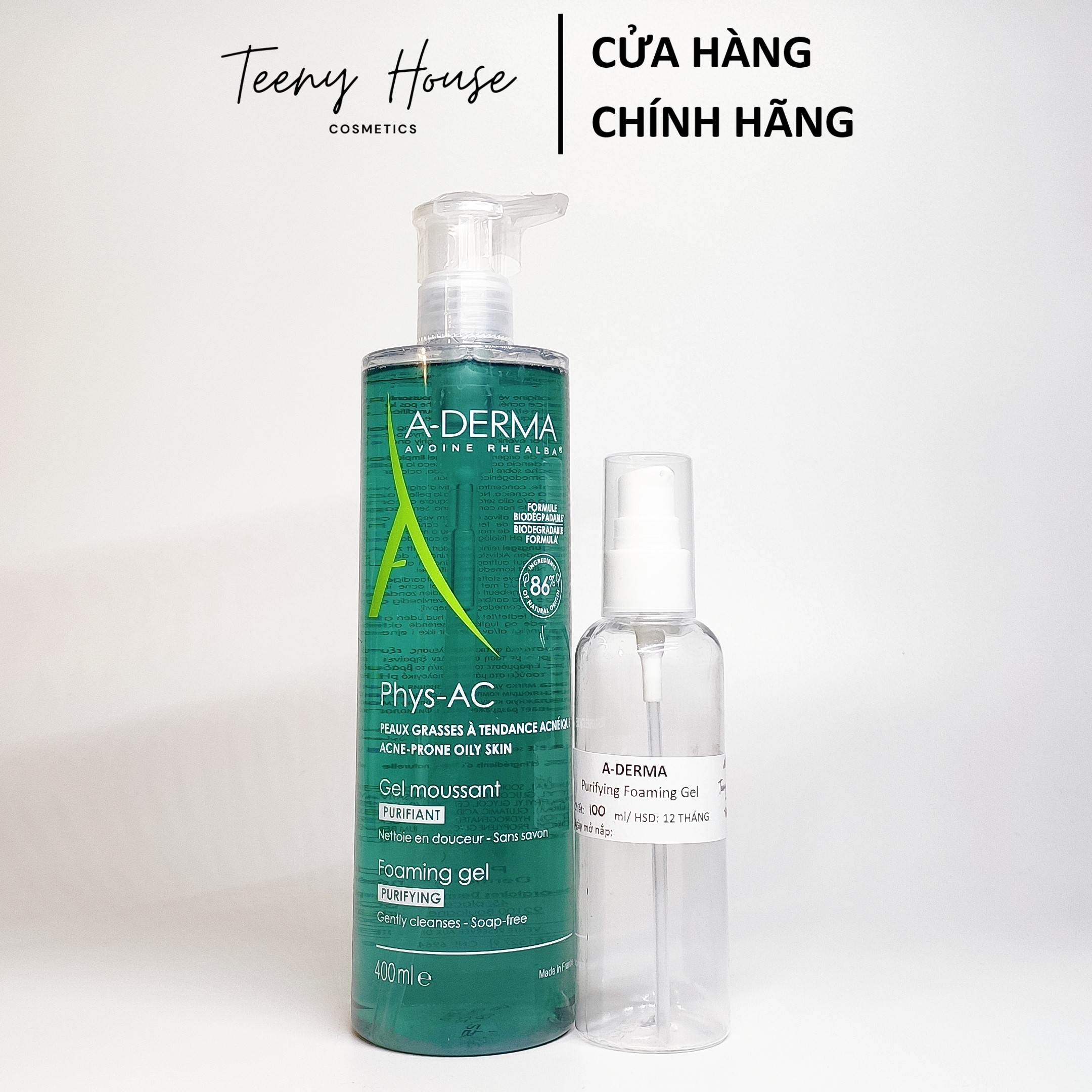 Sữa rửa mặt A Der.ma Gel dành cho da nhạy cảm